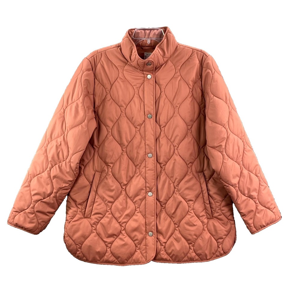 32 Degrees Heat Quilted Jacket Womens L Waterproof Camping Insulated Snap Front